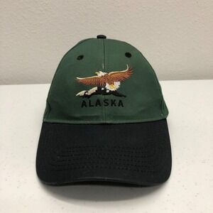 Arctic Circle Alaska Hat Cap Strap Back Mens One Size Green Black Eagle USA Norm